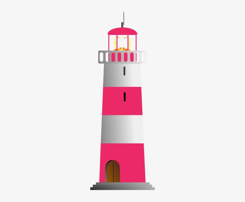 Pink And White Lighthouse Clip Art - Lighthouse Clip Art, transparent png download