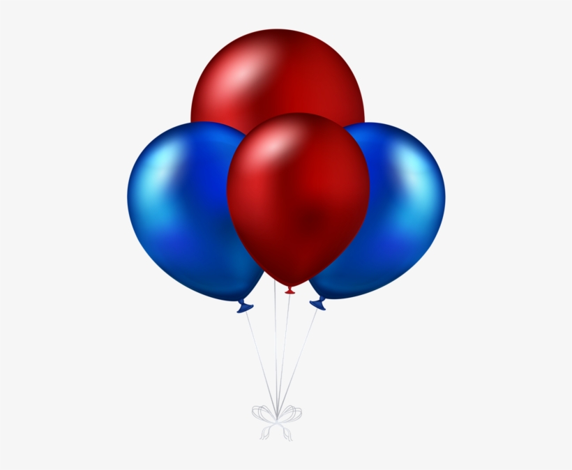 Red And Blue Balloons Transparent Png Clip Art Image - Red And Blue Birthday Balloons, transparent png download