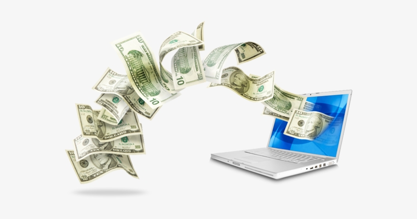 Flying Money Getting Out Of Laptop - Money From Computer Png PNG Image ...