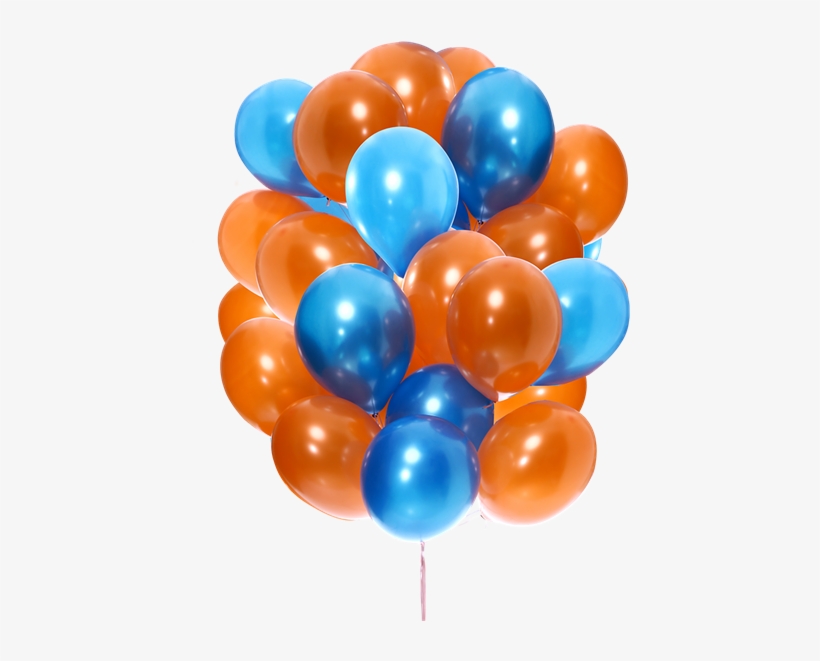 Picture Of Midnight Summer - Blue And Orange Balloons Transparent, transparent png download