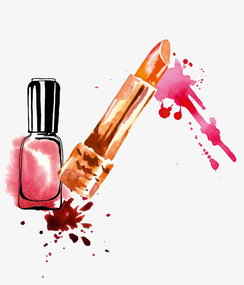 Drawing Lipstick Nail Polish - Nail Polish Drawing Png, transparent png download
