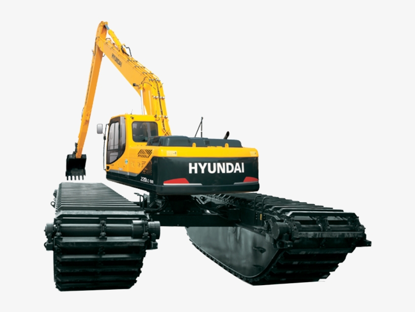 Hyundai-amphibious Excavator - Hyundai Excavator, transparent png download