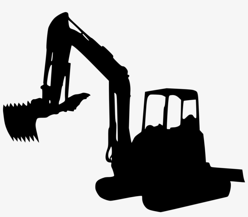 Excavator Silhouette Clip Art - Mini Excavator Silhouette, transparent png download