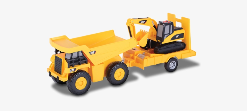 Cat Truck 'n Trailer - Dump Truck & Excavator, transparent png download