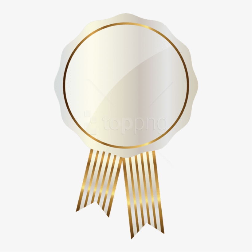 Ribbon Png, White Seal, Flower Frame, Clipart Images, - Silver Seal With Ribbon Png, transparent png download
