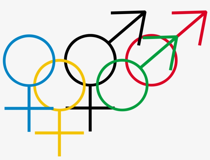 The Olympic Rings Modified With Male And Female Gender - Gender Studies, transparent png download
