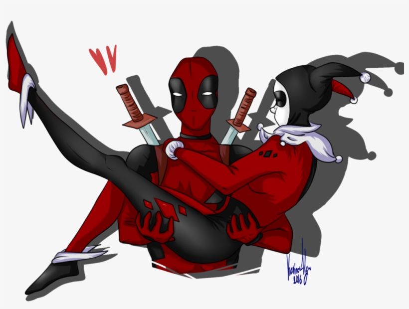 Deadpool And Harley Quinn By Karin - Deadpool And Harley Quinn Png, transparent png download