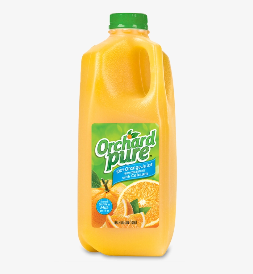 Orchard Pure Orange Juice With Calcium - Orchard Pure 100% Juice With Calcium, Orange - 0.5, transparent png download