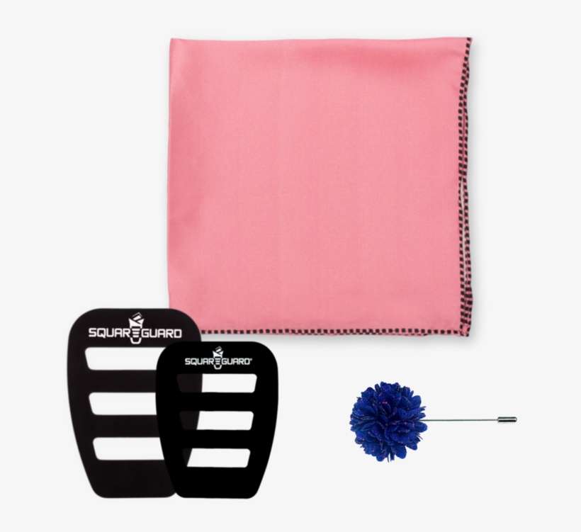 Pink Dotted Trim Square And Blue With Pink Speckled - Floral Design, transparent png download