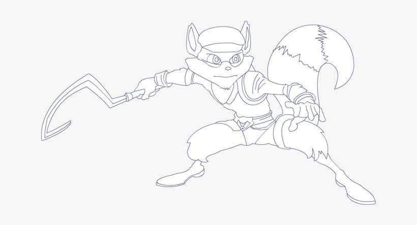 Here Is Sly Cooper And His Template - Illustration, transparent png download