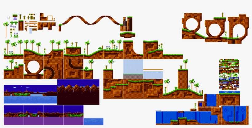 1315 X 607 8 - Sonic Green Hill Sprites, transparent png download