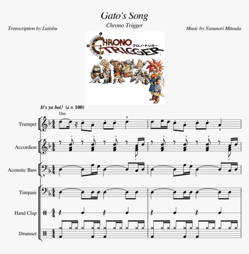 Chrono Trigger - Sheet Music, transparent png download