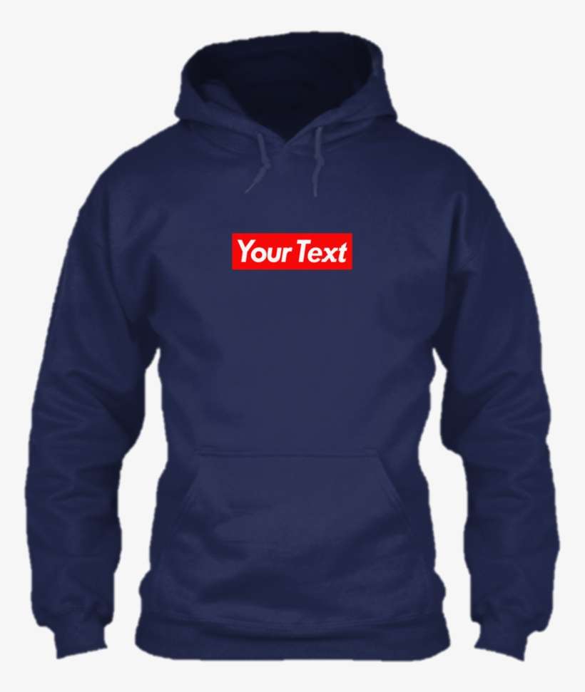Boxlogo Hoodie Suprestyle Blue Navy - Shirts Of Aunt And Nephew, transparent png download