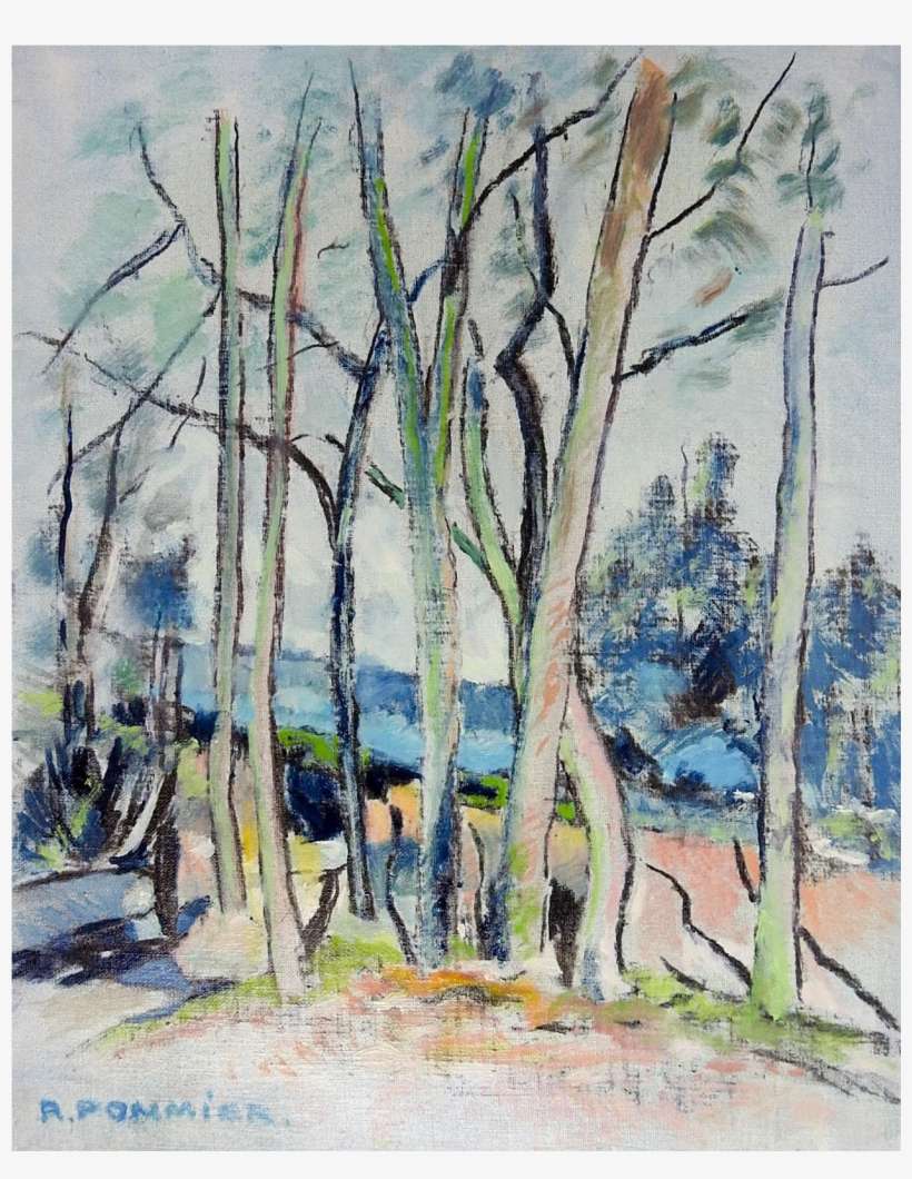 Modernist French Landscape Oil Painting Chairish - Painting, transparent png download