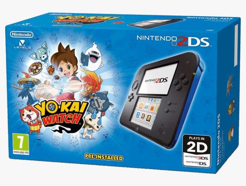 Png Black And White Stock Cool Nintendo Ds Yo Kai Watch - Nintendo 2ds Yo Kai Watch, transparent png download