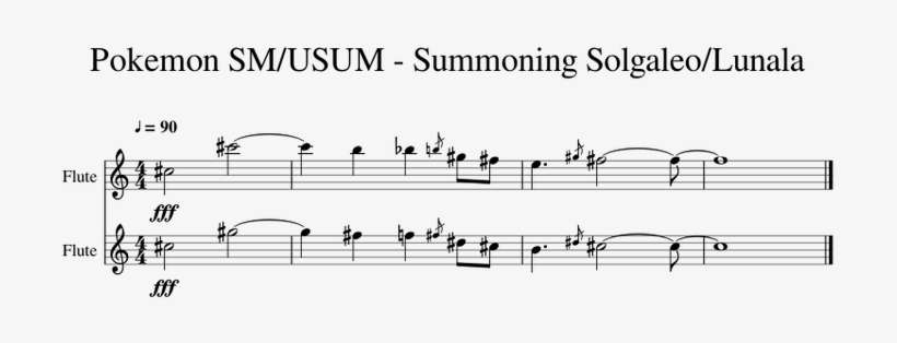 Summoning Solgaleo/lunala Sheet Music For Flute Download - Sheet Music, transparent png download