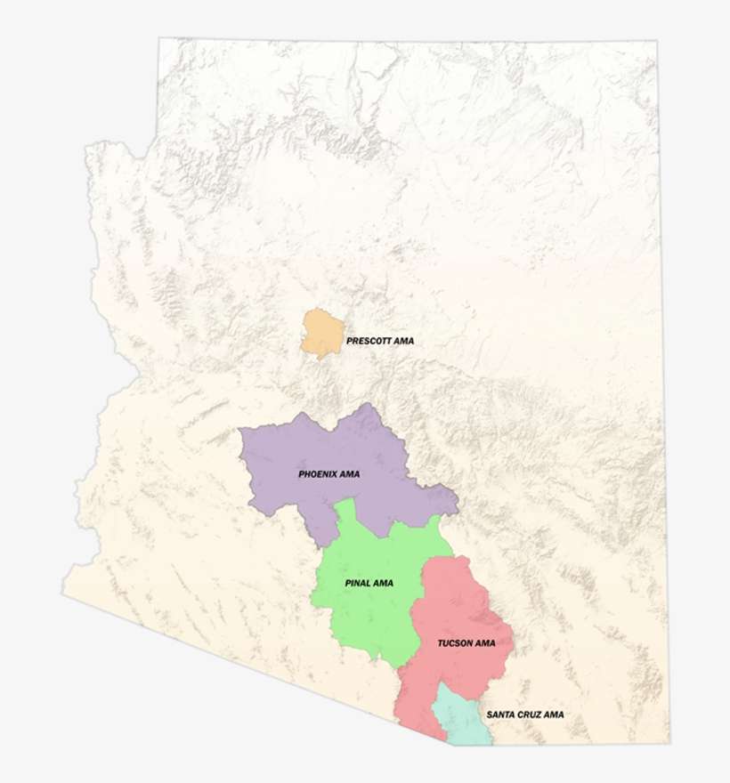 Arizona Active Management Areas Map - Arizona Active Management Areas, transparent png download