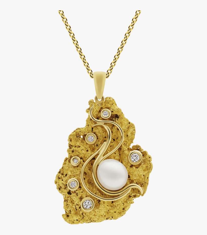 Pearl And Diamond Nugget Pendant - Locket, transparent png download