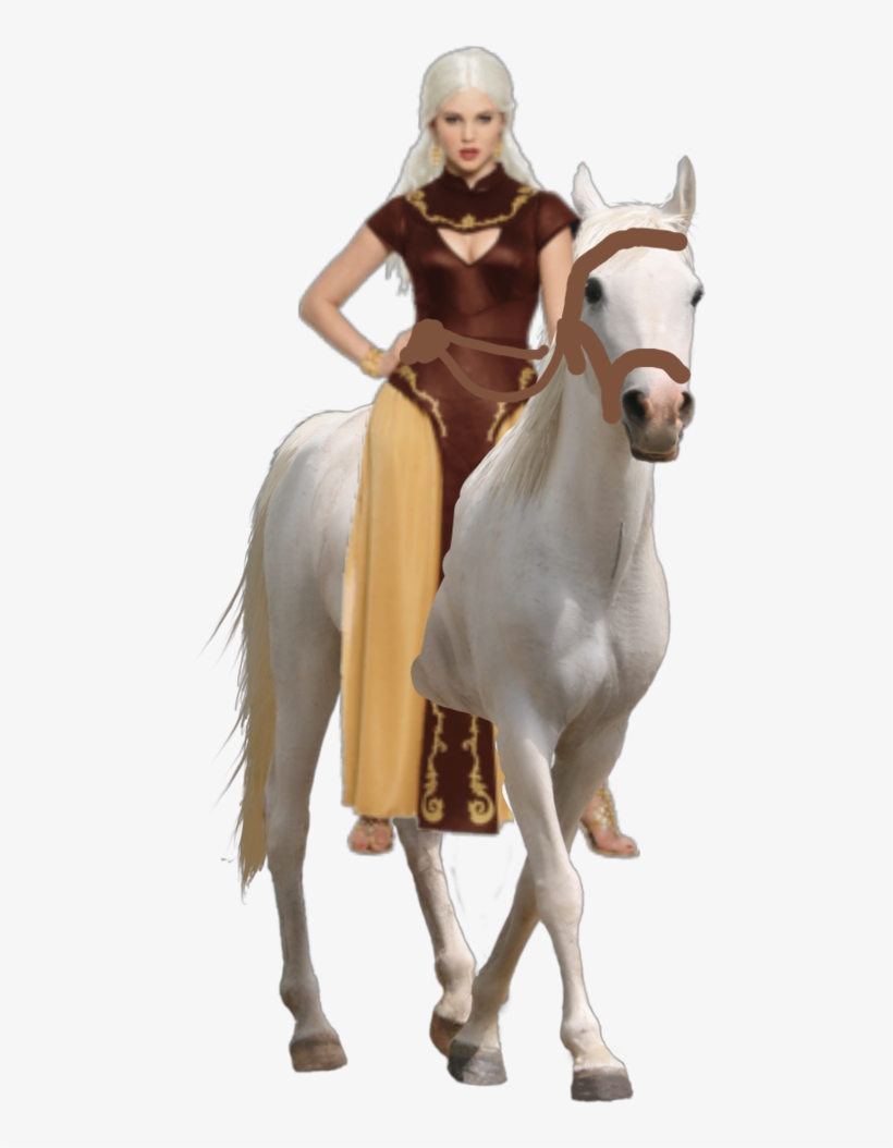 An Hot Barbarian Babe Riding Her Beautiful White Steed - White Horse Transparent, transparent png download