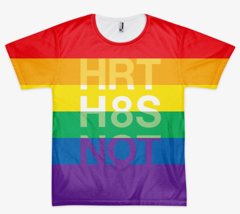 Heart Hates Not Lgbt Pride Rainbow Flag All Over Print - Active Shirt, transparent png download