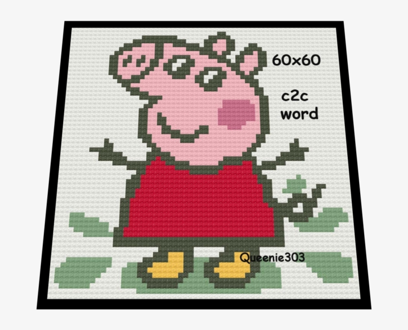 Peppa Pig C2c - Cross-stitch, transparent png download