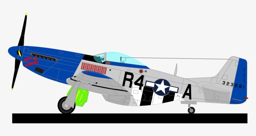 Aviation Clipart Ww2 Plane - P51 Clipart, transparent png download