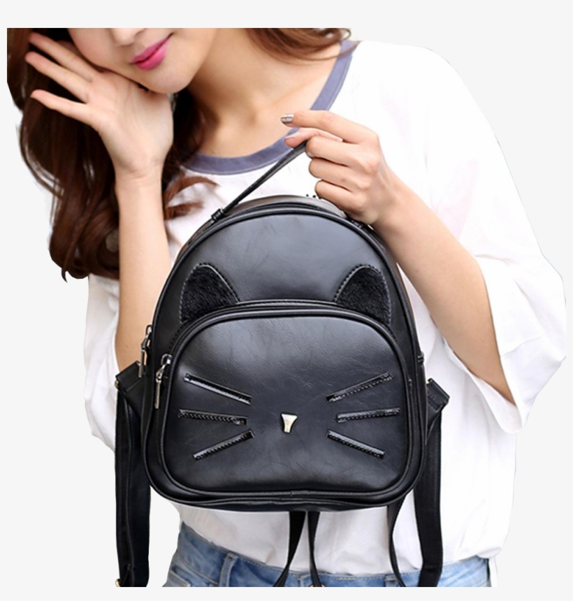 Designer Leather Kitty Backpack - Backpack, transparent png download