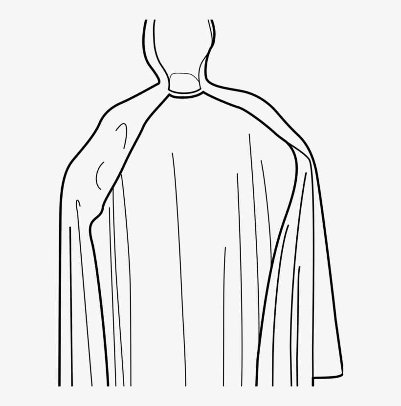 Sleeve Cape Clothing Cloak Coat - Cloak Clipart Black And White, transparent png download