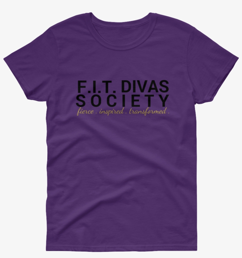 Fit Diva Tee Purple - Active Shirt, transparent png download