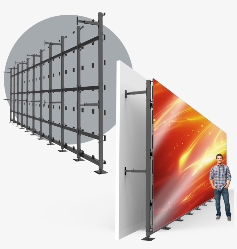 20x6 Permanent Led Video Wall Frame - Sliding Door, transparent png download