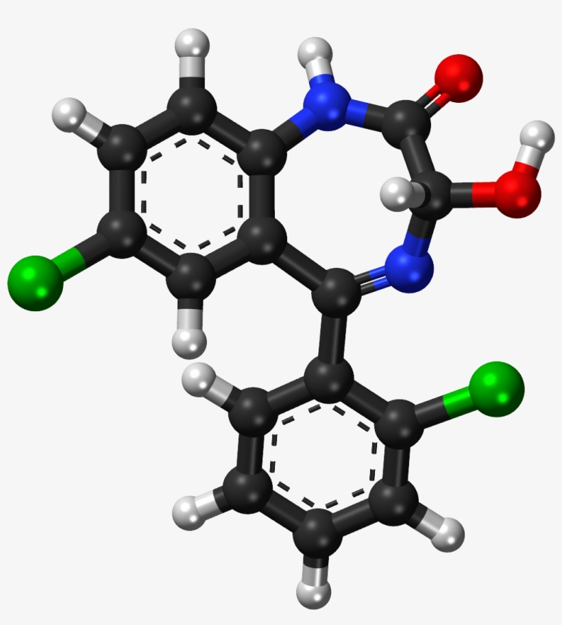 Lorazepam Ball And Stick Model - Atomic Bond, transparent png download