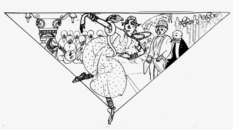 Line Art Dance In India Kathak Indian Classical Dance - Clip Art, transparent png download