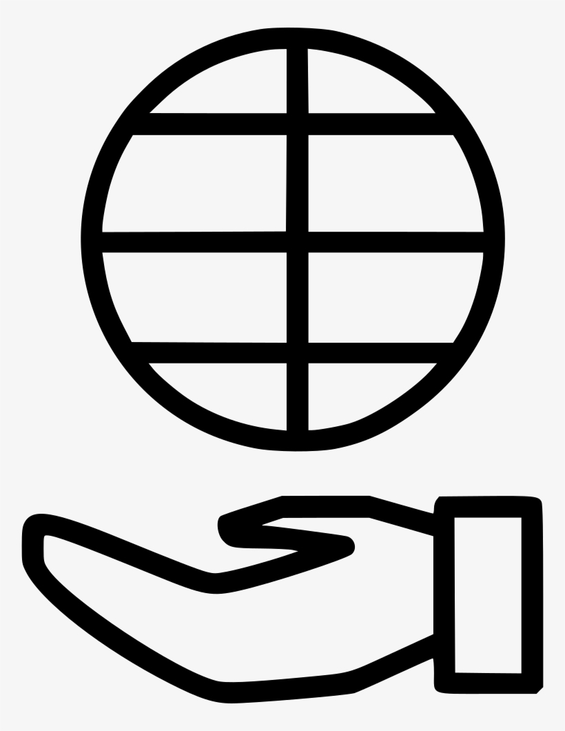 Globe Hand Comments - Globe Outline Vector, transparent png download