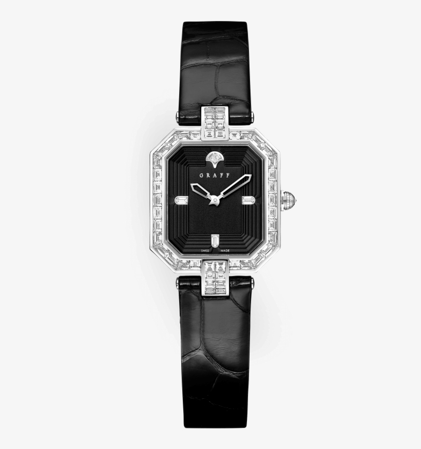 A Graff Vendôme Ladies Watch With Diamond Bezel, Black - Analog Watch, transparent png download