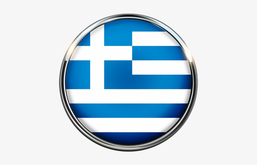 Greece, Greek, Europe, Athens, Acropolis, Temples - Ελλαδα Σημαια Στρογγυλη, transparent png download