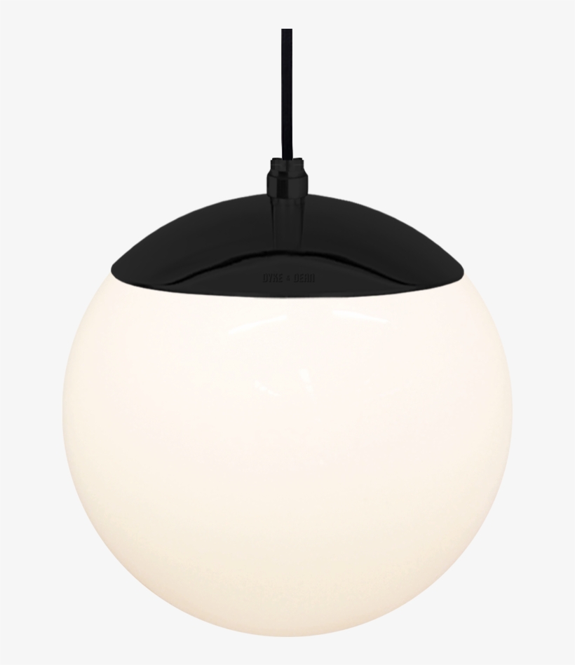 Opal Globe Pendant Black 200mm - Ceiling Fixture, transparent png download