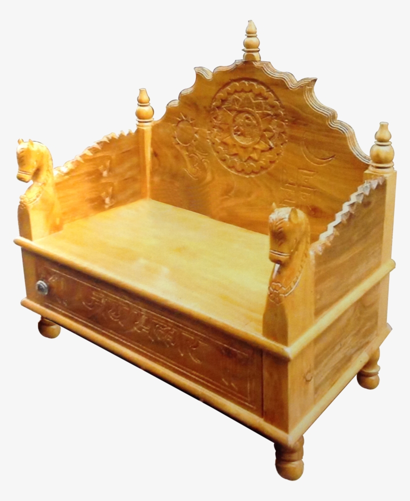 Traditional Hand Carved Pooja Mandir - Couch, transparent png download