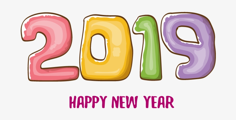 2019 Happy New Year 1 Vector - Graphic Design, transparent png download