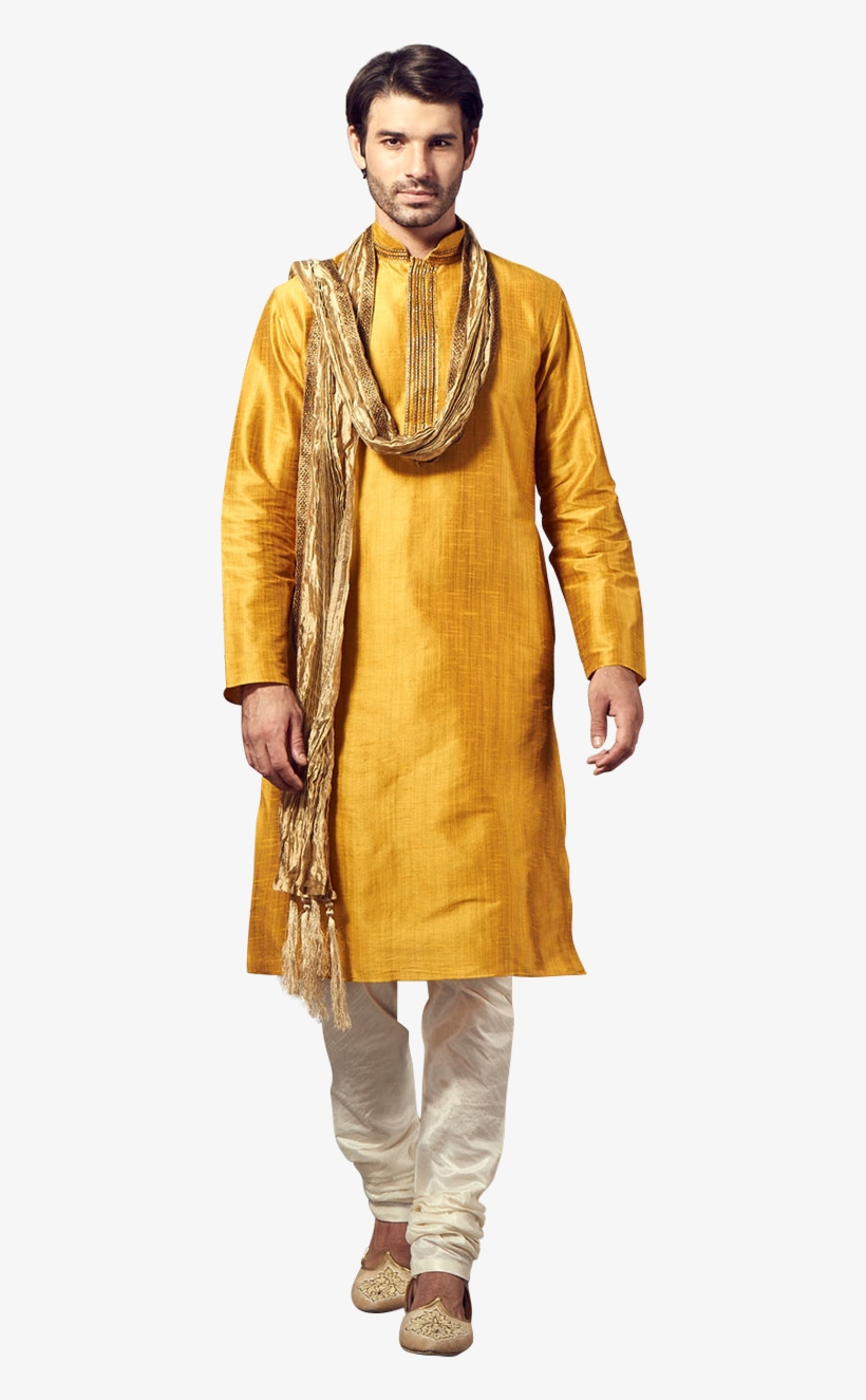A Graceful Mustard Kurta - Standing, transparent png download