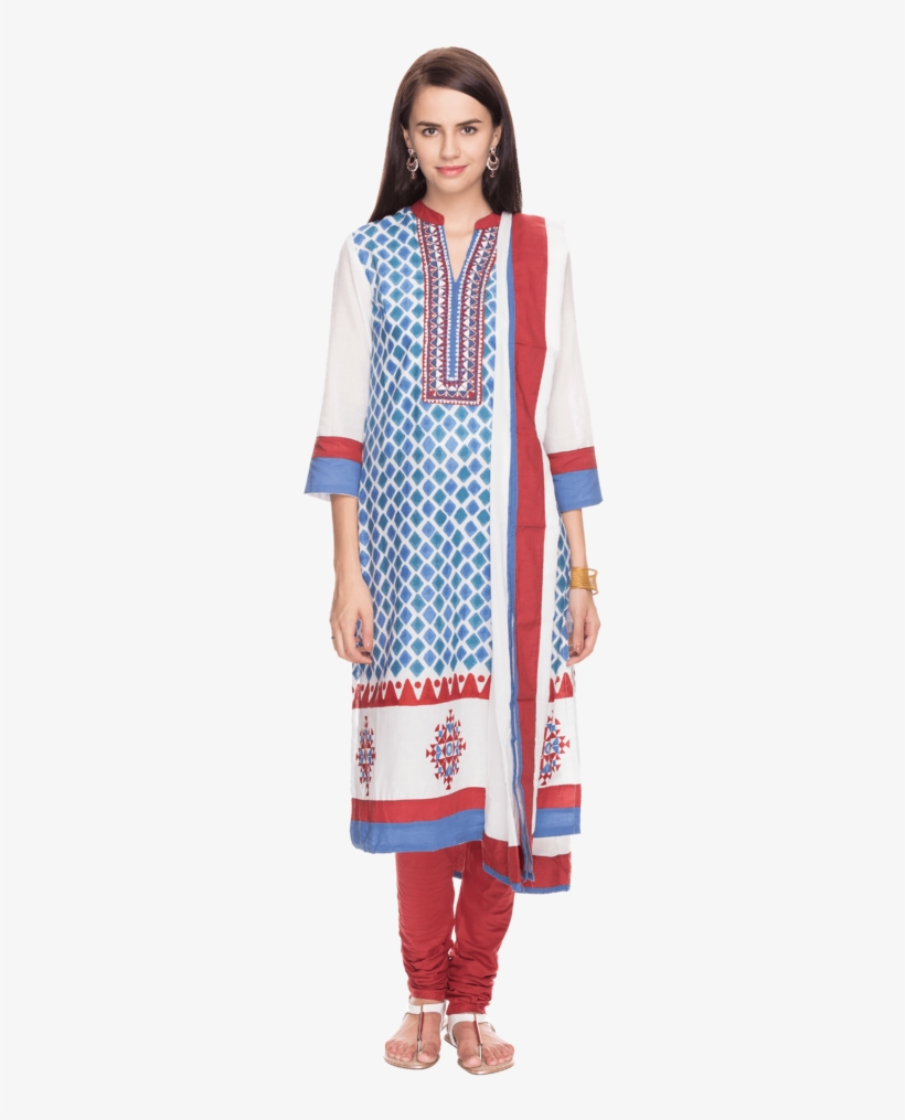 Womens Printed Churidar Suit - Stitch, transparent png download