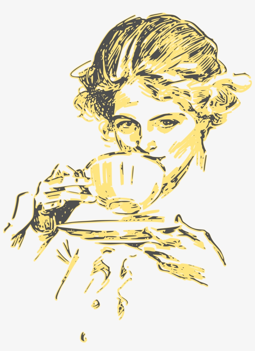 This Free Icons Png Design Of Woman Drinking Coffee, transparent png download