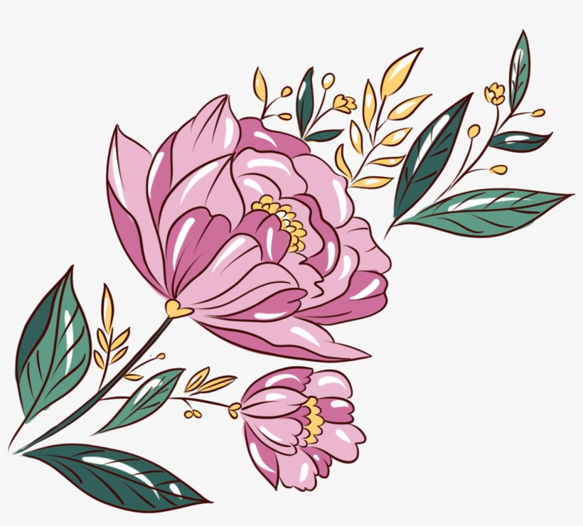 Hand Painted Plants Flowers Bouquets Botanical Png - Flower, transparent png download
