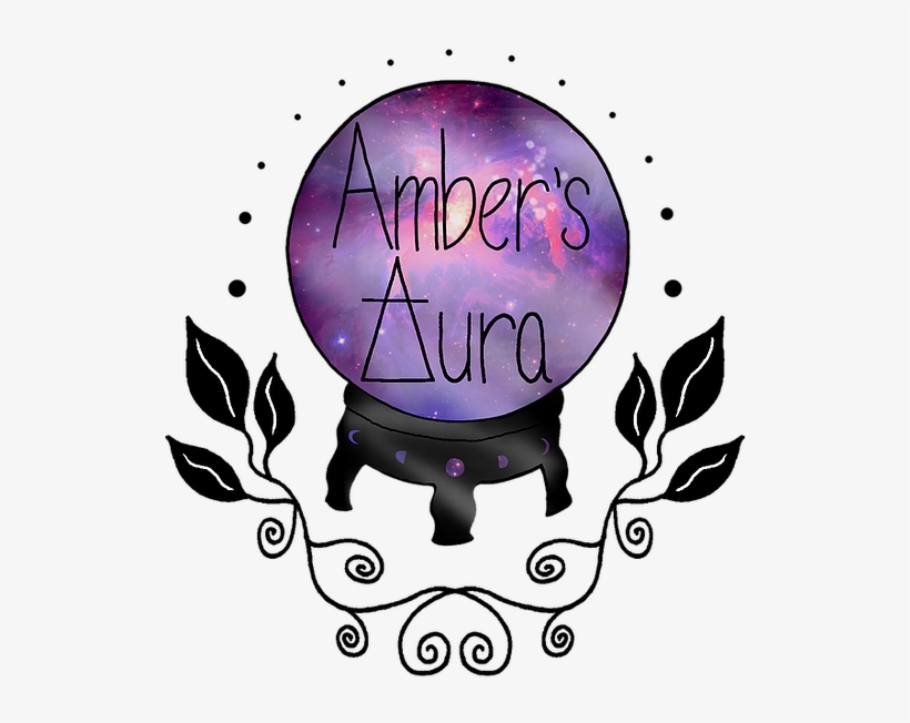 Ambers Aura Crystal Ball And Leaves Logo - Illustration, transparent png download