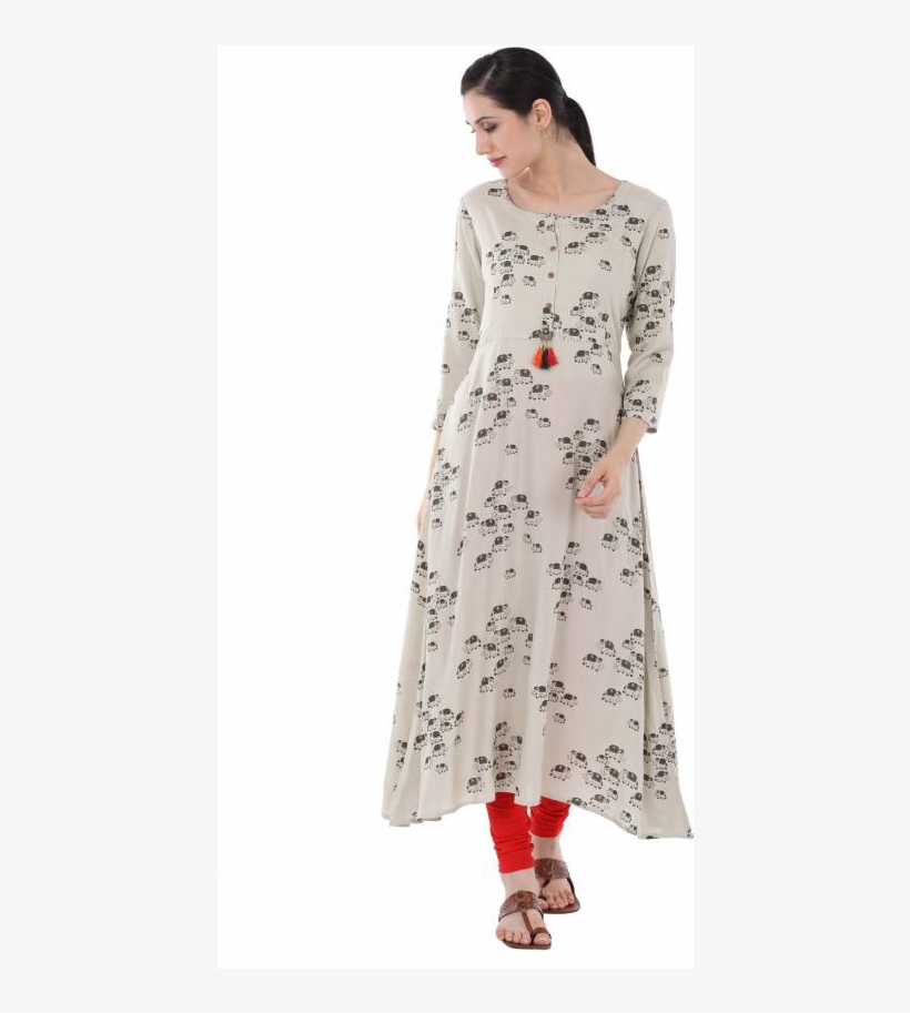 Gulmohar Jaipur Women's Animal Print Trail Cut Kurta - Gulmohar Kurtis, transparent png download