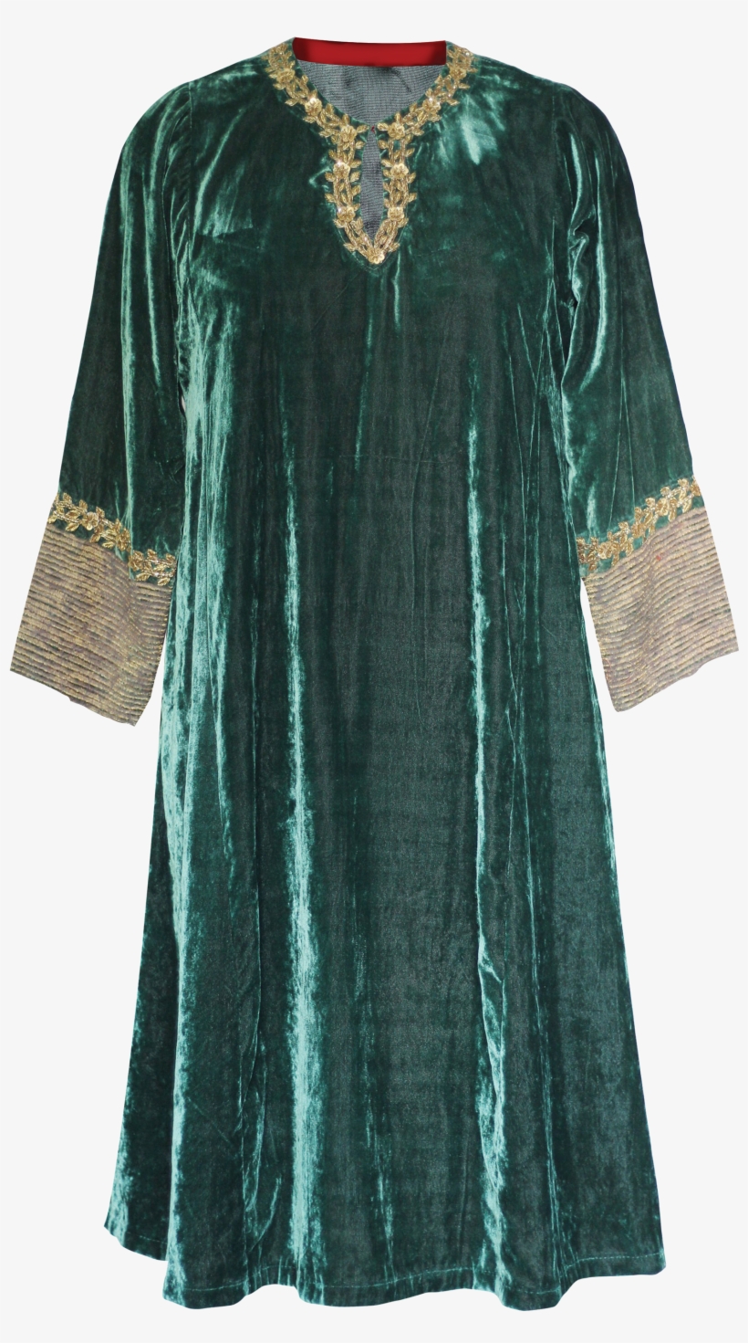 Dark Green Velvet Kurta - Day Dress, transparent png download