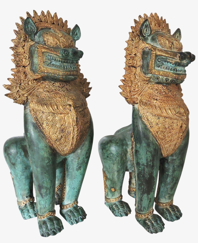 Bronze Temple Guardians/lions - Thai Bronze Temple Lion, transparent png download