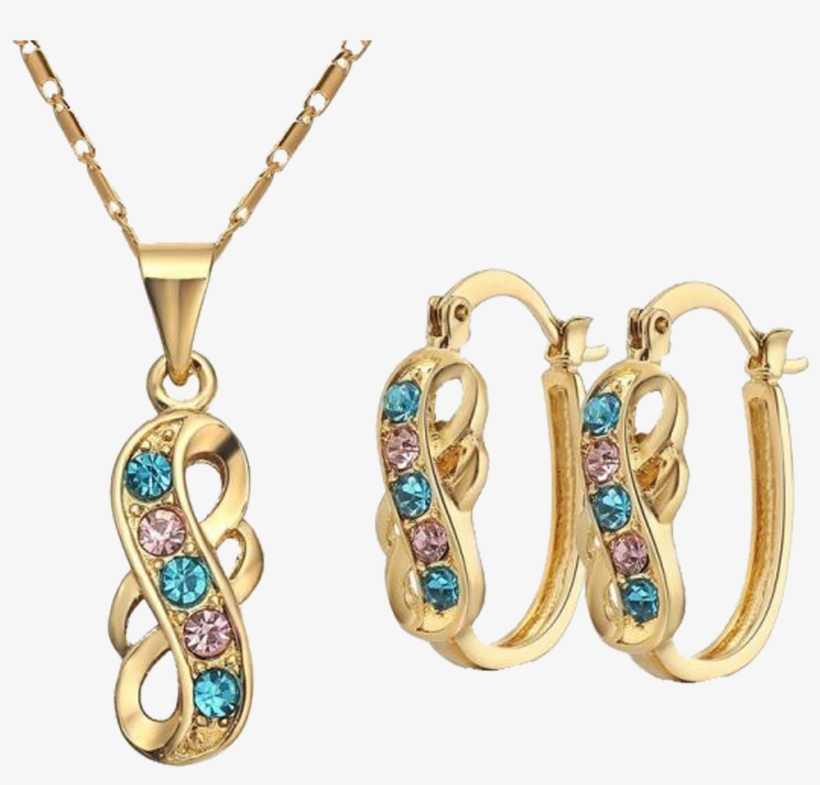 18k Gold Plated Twist Jewellery Set - Italian Jewellery Women, transparent png download
