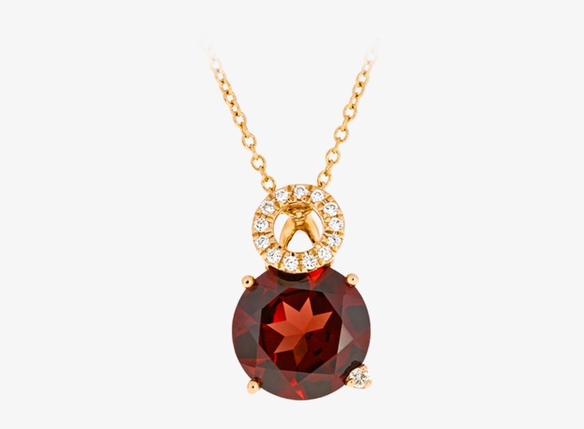 Gold Necklace With Diamonds And Garnet Lpdan0065 Bijuteria - Locket, transparent png download