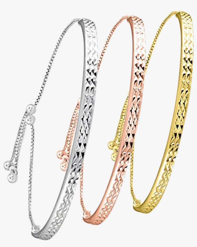 Ndg Group Sterling Silver Diamond Cut Hammered Out - Bangle, transparent png download