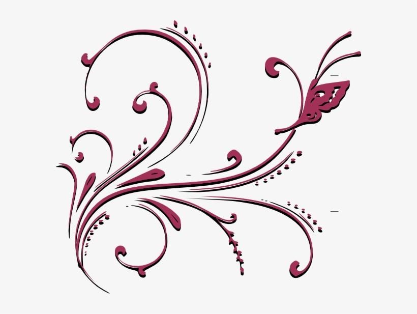 Free Floral Vector - Pink Butterfly Vector Png, transparent png download